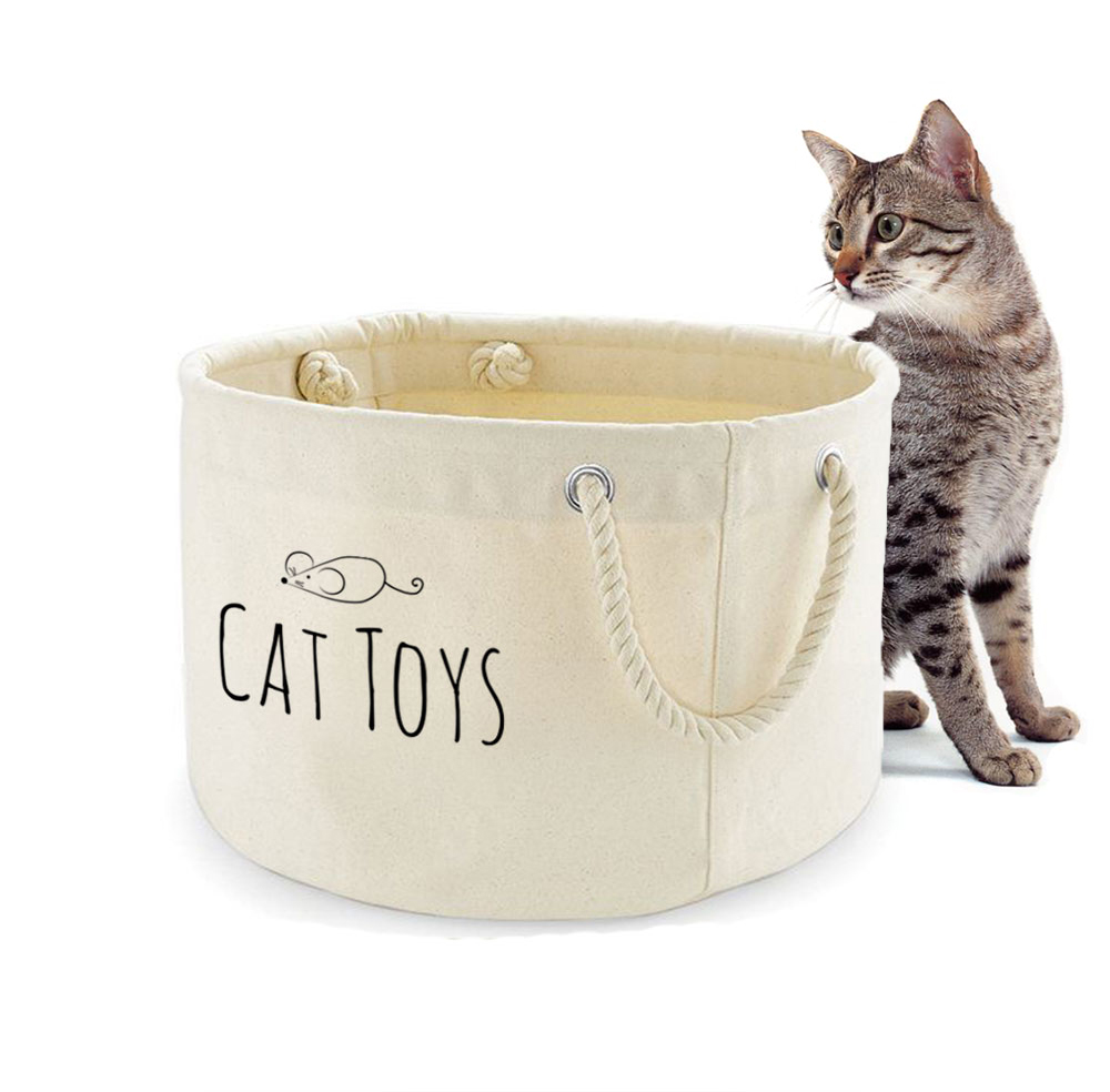 Cat toy storage outlet basket